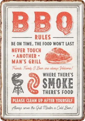 Produktbild von Nostalgic-Art - Blechpostkarte - BBQ Rules