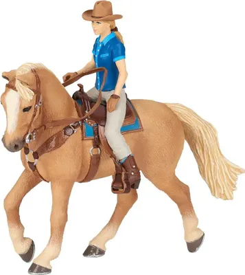 Produktbild von Papo Horses Westernpferd mit seinem Reiter 51566