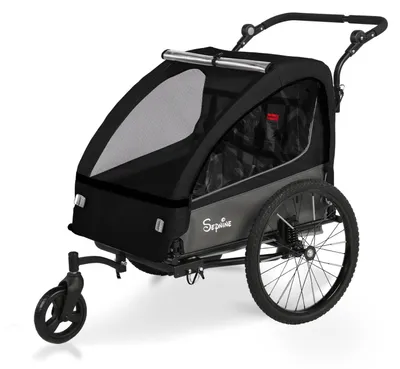 Obrázok produktu pre Sepnine BT920 Detský bicykelový príves – 2 Deti, Skladací, Čierna