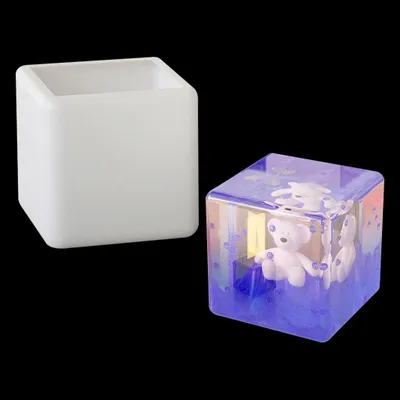 Imagen del producto de Molde de silicona para cubos y hexaedros, de 10 cm, para arte con resina