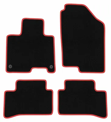 Produktbild von Fußmatten Automatten Velours Schwarz/Rot für Kia Sportage V 2021- Set 4-tlg