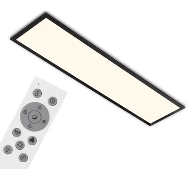 Obrázek produktu pro Barevný LED panel BRILONER, dálkové ovládání, stmívatelný, barevné barvy světla RGB, regulace teploty barev CCT, černý, 100 x 25 x 6,6 cm