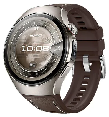 Immagine prodotto di Per Huawei Watch 5 42 mm di alta in pelle ibrida silicone sostituzione braccio Band Brown