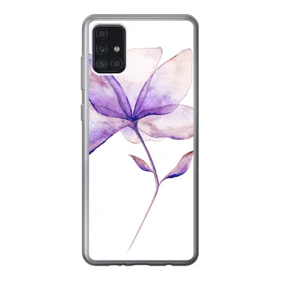 Produktbild von MuchoWow® Handyhülle Schutzhülle Hülle für Samsung Galaxy A52 5G Blumen - Aquarell - Lila Silikon Softcase Handy Hülle - Umschlag