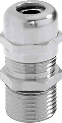 Produktbild von "Verschraubung M20x1,5 lang mit Reduzierung Messing (CuZn) vernickelt Gewindelänge 12,0mm"