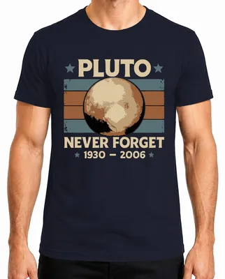 Obrázok produktu pre Pluto Never Forget 1930 2006 Vintage Retro Space Astronomy Pánske tričko, Navy, L