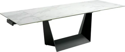 Image de Angel Cerdá Table de salle à manger extensible rectangulaire marbre porcelaine acier noir 1014