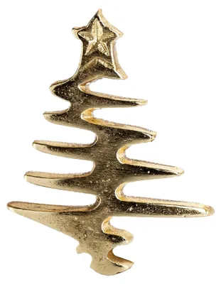 Produktbild von Aluminium Baumkerzen - 7 cm. Set mit 4 Kerzensteckern, Bäumen. Kerzenverzierung in Gold