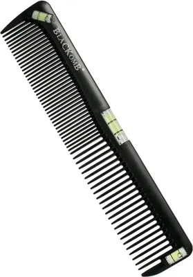 Produktbild von Blackomb – Haarschneidekamm mit Wasserwaage, Antistatischer Kamm, Kamm zum Haare Schneiden, Haarschneidehilfe, Professioneller Haarkamm, Schwarz
