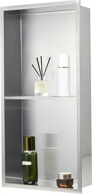 Obrázek produktu pro Sprchový výklenek 33,0 x 63,5 x 10,2 cm Zapuštěná nástěnná police Nerezová ocel Stříbrná