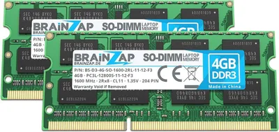 Zdjęcie produktu dla BRAINZAP 8GB () DDR3 RAM SO-DIMM PC3L-12800S-11-12-F3 2Rx8 1600 MHz 1.35V CL11 Pamięć do laptopa 2x 4GB