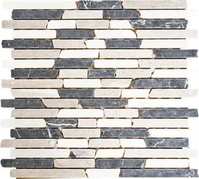 Produktbild von Natursteinmosaik MOS BRICK 1125 30,5x32,2 cm beige/grau/weiß