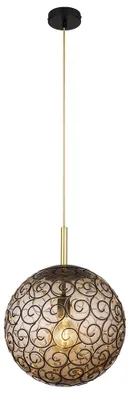 Produktbild von LED Hängeleuchte, Glaskugel goldfarben, D 35 cm