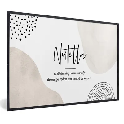 Produktbild von MuchoWow® Gerahmtes Poster Nutella - Sprichwörter - Zitate - Nutella Definition - Wörterbuch 30x20 cm - Poster mit Schwarzem Bilderrahmen Wandposter Rahmen Foto Bilder - Kunstdruck - Bild-Poster