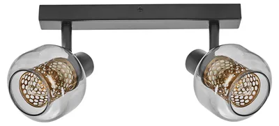 Zdjęcie produktu dla Oprawa LEDVANCE Decor Spot Firefly czarna w stylu industrialnym, 2 x 2,8 W, 500 lm, 2700 K, obudowa z metalu i szkła, oprawa E14, łatwy montaż, ściemnialna żarówka OSRAM w zestawie