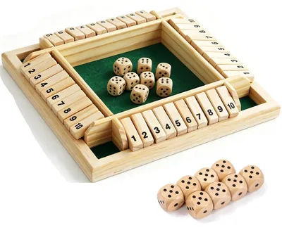 Produktbild von Shut The Box Spiel 2-4 Spieler Würfelspiel aus Holz mit 8 Würfe Grün