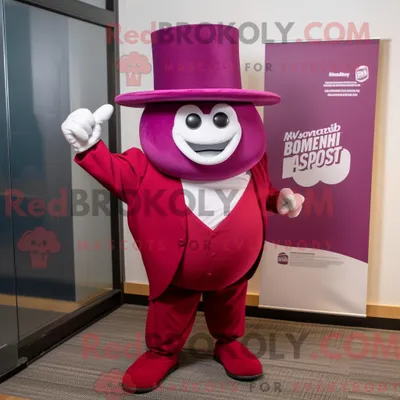 Produktbild von Magentafarbenes REDBROKOLY Anwaltsmaskottchenkostüm mit Bodysuit und Hutnadeln