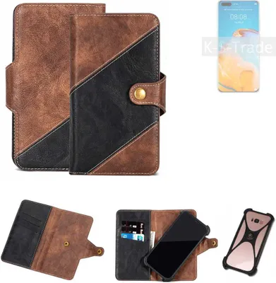 Produktbild von K-S-Trade Handyhülle Schutzhülle Bookstyle Case kompatibel mit Huawei P40 Pro+ Klapphülle Cover Hülle Schutztasche 1x