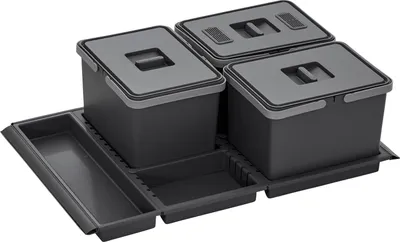 Produktbild von Abfallsammler Metropolis PTC22 08050 7F 12+12+12L mit Deckel Abfallsystem f. Auszug Korpusbreite 80cm