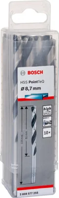 Zdjęcie produktu dla Bosch 2 608 577 255, Wiertarka, Wiertło spiralne, Reguła prawej dłoni, 8,7 mm, 125 mm, Stal, Żeliwo