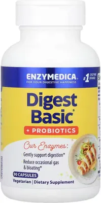 Zdjęcie produktu dla Enzymedica Digest Basic + Probiotics, Enzymy trawienne z probiotykami, 90 kapsułek