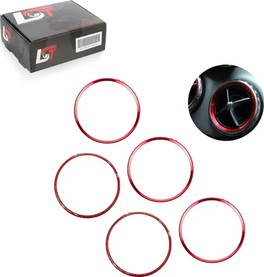 Produktbild von 5x Lüftungsringe Lüftungsdüsen Alu Rot für MERCEDES W176 W246 C117 X156