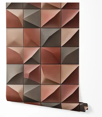 Produktbild von Selbstklebende Tapete Möbelfolie 3D Fliesenoptik Geometrisch Braun Beige Modern Design Luxus Wandtapete Wohnzimmer Schlafzimmer Flur Küche Abwaschbar 5m x 0,5m