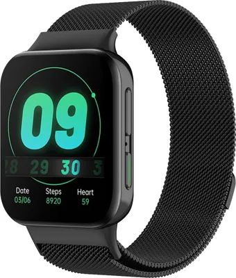 Produktbild von Strap-it Milanese-Kompatibel mit Oppo watch Armband 41mm Ersatzarmband - Gliederarmband - Hogwertiges Edelstahl Oppo watch series für Oppo smartwatch Armband Schwarz