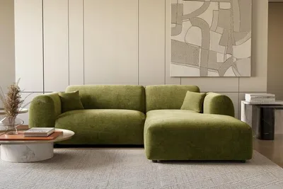 Produktbild von LetSit Ecksofa Malaga L Tresor Rechts Freistehendes Loungesofa Bequemes Ecksofa Schmutzabweisend Compact Für Wohnzimmer Schlafzimmer Grün