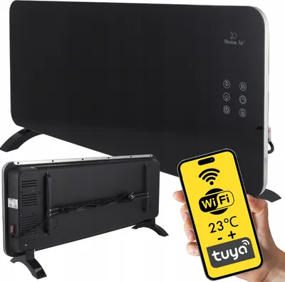 Zdjęcie produktu dla Grzejnik konwektorowy PORTO WiFi 2000W Czarny