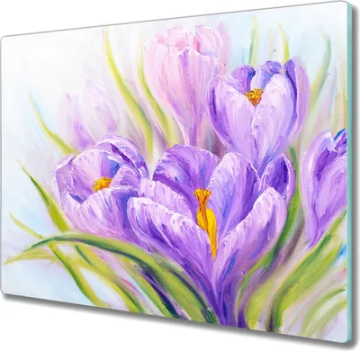 Produktbild von Coloray Herdabdeckplatte 60x52 cm Schneidebrett Kochplattenabdeckung Küchenbrett Hackbrett - Blumen Pflanzen Natur