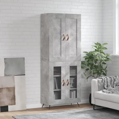 Obrázek produktu pro vidaXL Highboard concrete grey 69,5x34x180 cm odvozený dřevěný výrobek