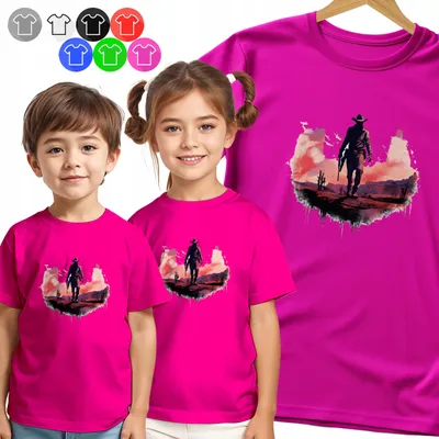 Produktbild von Kinder T-Shirt - KOWBOJ SYLWETKA PUSTYNIA für Jungen - S