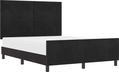Obrázek produktu pro Postel s boxspringem s čelo Černá 140 x 200 cm samet