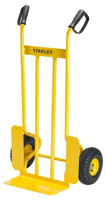 Productafbeelding van Stanley Steekwagen - Max. Belastbaarheid 300 KG - Gemaakt van Staal - Pneumatische Wielen - Kunststof Handvaten met Knokkelbescherming - Afmetingen 47 x 62 x 114 cm - Kleur Geel