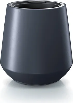 A dark gray planter pot is shown against a white background.