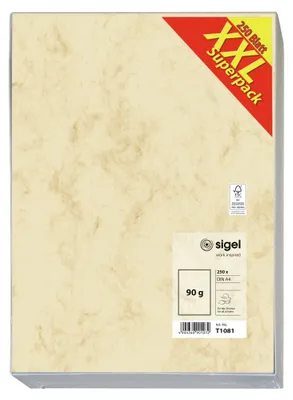 Obrázek produktu pro sigel mramorový papír "XXL Superpack", A4, 90 g/m2, jemný papír