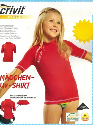 Produktbild von Mädchen UV-Shirt Crivit Beach rot 98/104