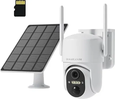Obrázek produktu pro Venkovní kamera na baterii, WLAN, solární napájení, 360° PTZ, PIR senzor, 2K HD barevné noční vidění, SD/Cloud, IP66 vodotěsnost