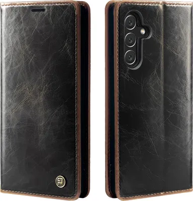 Produktbild von Handyhülle für Samsung Galaxy A13 5G Kunstleder Flip Vintage Cover Hülle RFID Schutz Case Kartenfach Farbe: Dunkelbraun