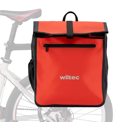 Immagine prodotto di Borsa portapacchi Wiltec rossa, borsa portapacchi per bicicletta 22 l di spazio, borsa per bicicletta resistente all'acqua, borsa portapacchi facile da maneggiare