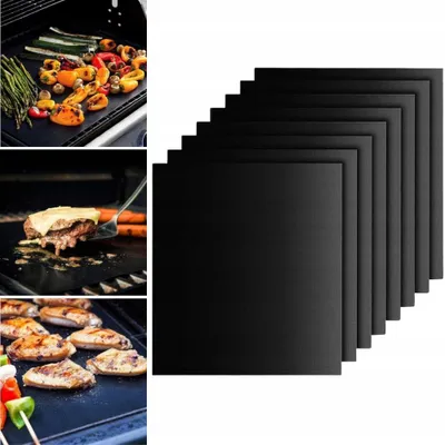 Produktbild von 8 Wiederverwendbare Teflon-Grillmatten für Backofen und BBQ