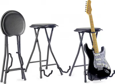 Produktbild von Stagg GIST-300 Klapphocker Stehhilfe mit Gitarrenständer Gitarrenst...