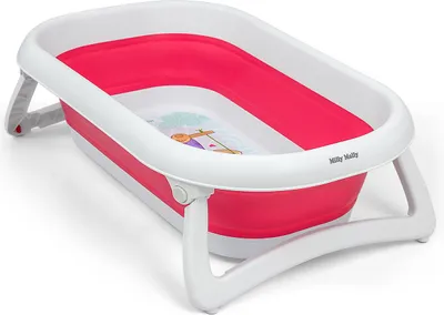 Zdjęcie produktu dla Milly Mally Aqua składana wanienka z odpływem różowa
