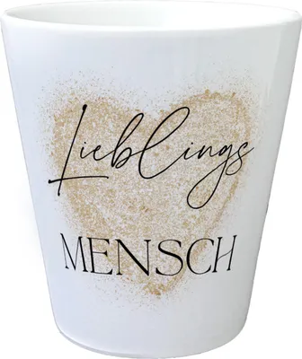 Produktbild von Herz in gold Blumentopf mit Spruch Lieblingsmensch