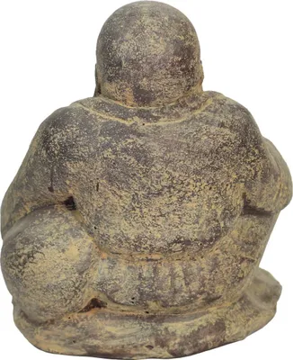 Produktbild von Buddha sitzend Steinfigur Skulptur Stein Lavasand Bali Garten Deko Frostfest Gartenfigur für innen oder außen 20 cm