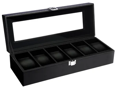 Produktbild von Uten Uhrenbox mit 6 Fächern,Uhrenbox Herren mit Glasdeckel