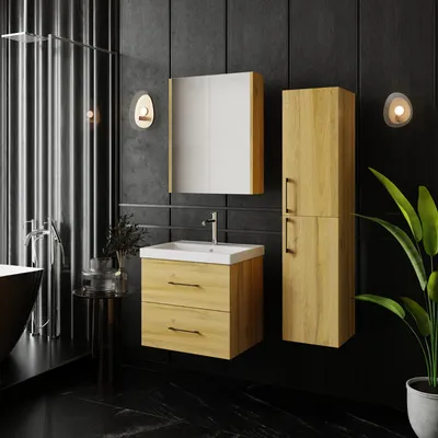 Produktbild von Badmöbel Set Verona | Waschbecken Unterschrank 60 cm Spiegelschrank Badschränke