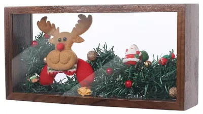 Holz Schattenbox Vitrine 26x13x6 cm mit Acrylfenster