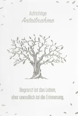 Produktbild von Trauerkarte - Glückwunschkarte im Format 11,5x17cm - Aufrichtige